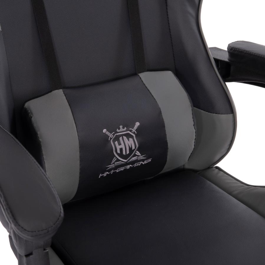ΠΟΛΥΘΡΟΝΑ GAMING DARREN HM1203.10 ΜΑΥΡΟ-ΓΚΡΙ PVC 60x60x120Υεκ.