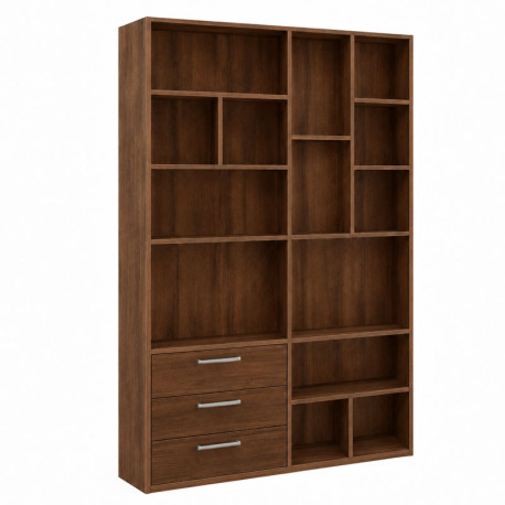 D6575 Βιβλιοθήκη Ξύλινη Με Συρτάρια 120x30x180εκ - vougioukas.gr