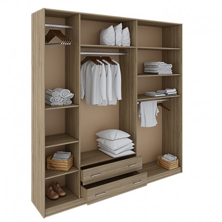 Ντουλάπα Ρούχων Πεντάφυλλη 250x58x230-260εκ