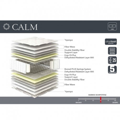 Calm Στρώμα Υπέρδιπλο 160x200x25εκ