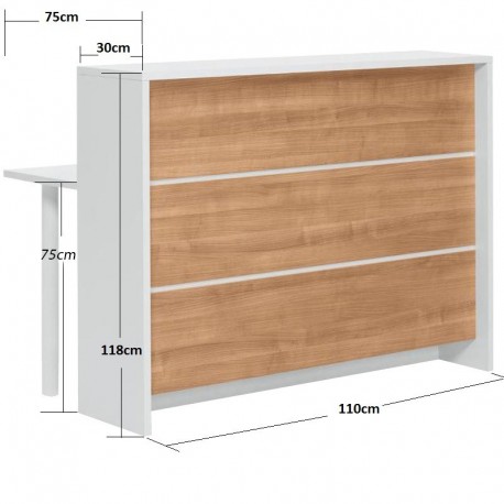 Reception D2066 Μελαμίνης 110x30/75x75/118εκ