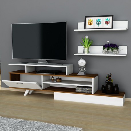 Milon Επιπλοσύνθεση Τηλεόρασης Ξύλινη 180x30x52εκ