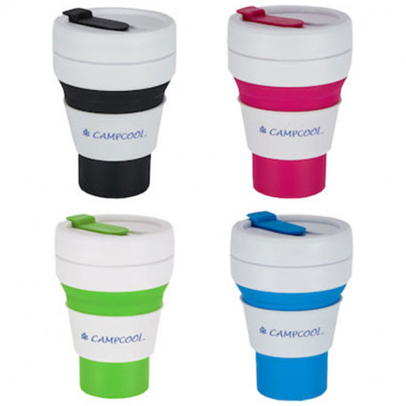 Campcool Κούπα Σιλικόνης Πτυσσόμενη με Καλαμάκι 475ml