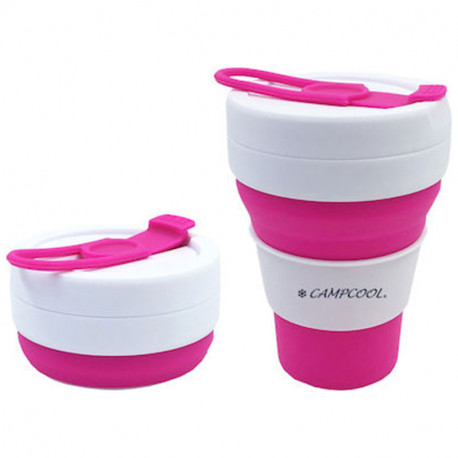 Campcool Κούπα Σιλικόνης Πτυσσόμενη με Καλαμάκι 475ml