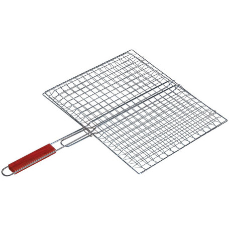 Ανοξείδωτη Σχάρα Καρέ Με Ξύλινο Χερούλι 37x45x67εκ