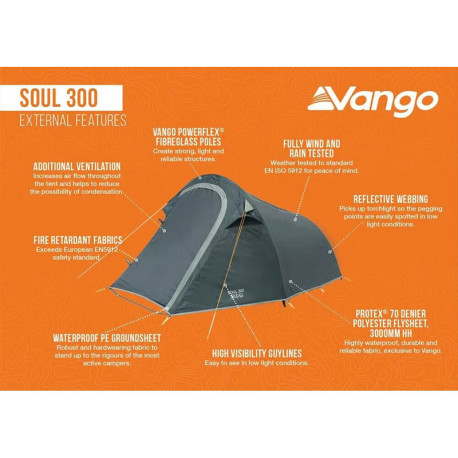 Soul 300 Σκηνή 4 Εποχών 3 Ατόμων Vango