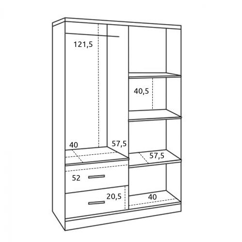 ΝΤΟΥΛΑΠΑ 4ΦΥΛΛΗ ME 2 ΣΥΡΤΑΡΙΑ BLAKELY HM339.02 SONAMA 120Χ42,5Χ180,5εκ.