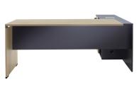 Γραφείο reception Lotus pakoworld σε χρώμα φυσικό - ανθρακί 180x70x110εκ