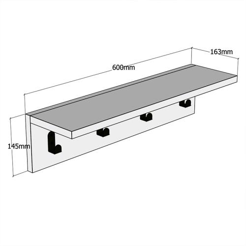 Κρεμάστρα Mulan pakoworld χρώμα λευκό  60x16x14.5εκ