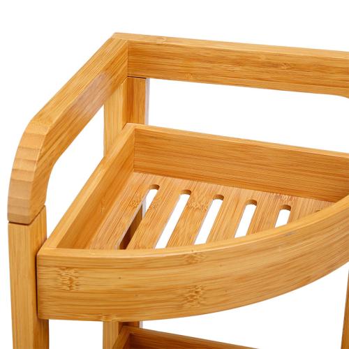 Ραφιέρα επιδαπέδια 3όροφη Jabez pakoworld bamboo φυσικό 23x23x61εκ