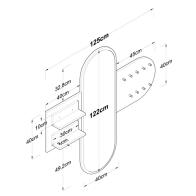 Κρεμάστρα-καθρέπτης Baunty pakoworld λευκό-καρυδί125x2x122εκ