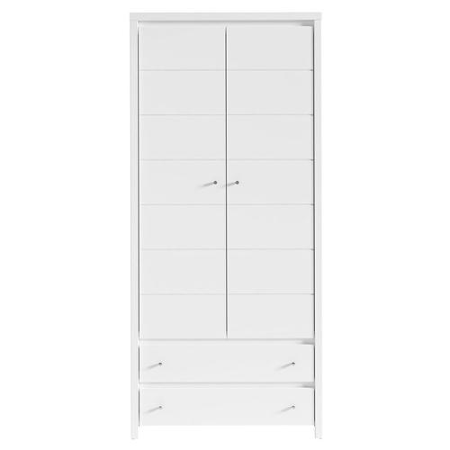 Ντουλάπα ρούχων δίφυλλη Fansi pakoworld λευκό 90x55.5x200.5εκ