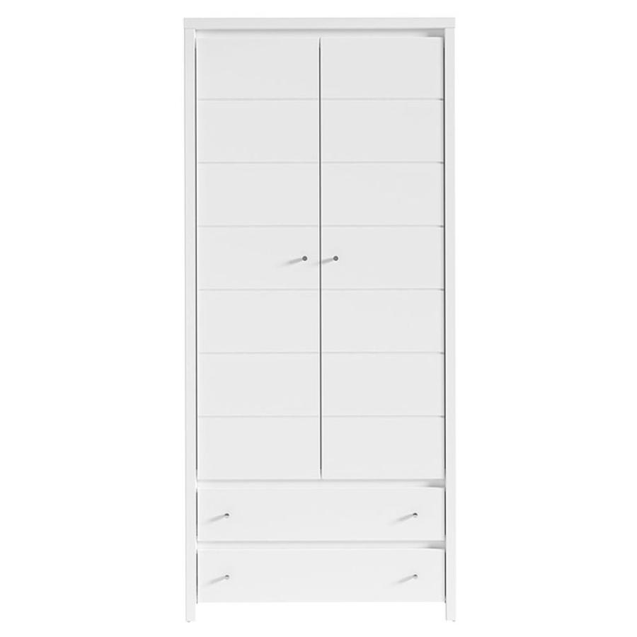 Ντουλάπα ρούχων δίφυλλη Fansi pakoworld λευκό 90x55.5x200.5εκ