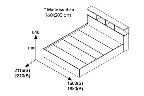 Κρεβάτι διπλό OLYMPUS pakoworld χρώμα castillo-toro 160x200εκ