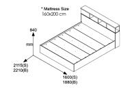 Κρεβάτι διπλό OLYMPUS pakoworld χρώμα castillo-toro 160x200εκ