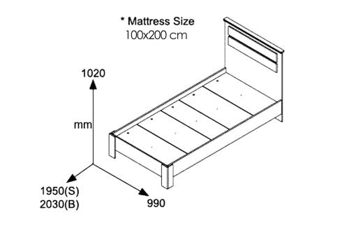 Κρεβάτι μονό OLYMPUS pakoworld σε χρώμα wenge 100x200εκ