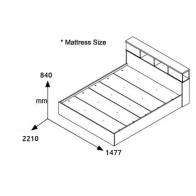 Κρεβάτι διπλό OLYMPUS pakoworld σε χρώμα λευκό 140x200εκ