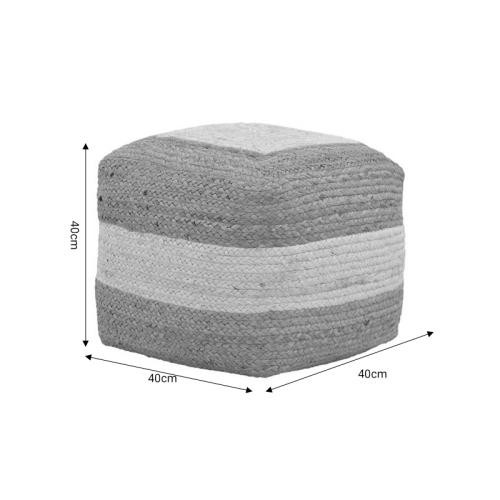 Σκαμπό-πουφ Sofian Inart μπεζ 100% γιούτα 40x40x40εκ
