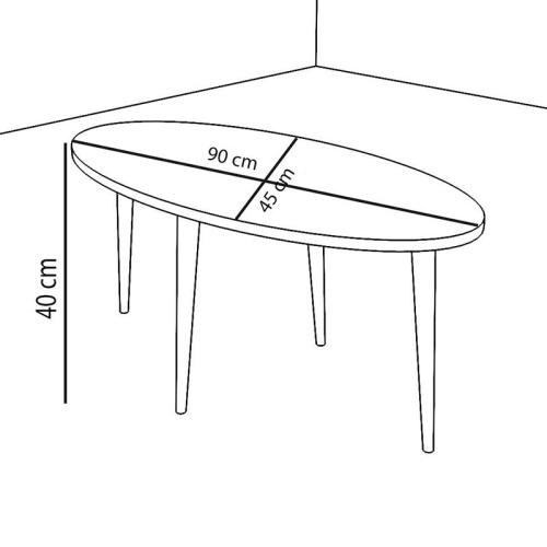 Τραπέζι σαλονιού Barton pakoworld sonoma-καφέ 90x45x40εκ