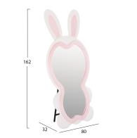 ΠΑΙΔΙΚΟΣ ΚΑΘΡΕΦΤΗΣ ΔΑΠΕΔΟΥ BUNNY HM4489.01 MDF ΡΟΖ & ΛΕΥΚΟ-ΜΑΥΡΟ STAND 80x162Υεκ.