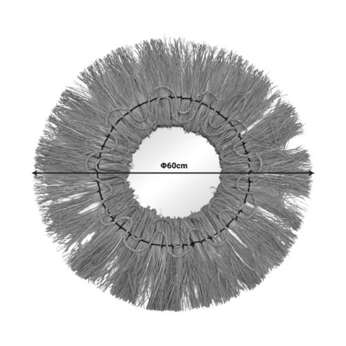 Καθρέπτης Apler Inart mendong σε φυσική απόχρωση Φ60x6εκ